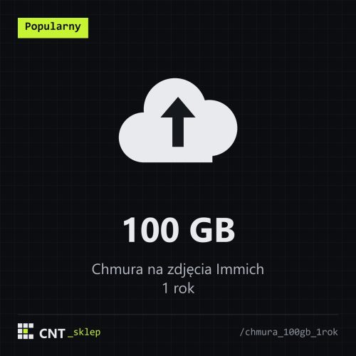 Przechowywanie zdjęć w chmurze - Pakiet 100GB - 1 rok Przechowywanie zdjęć w chmurze - Pakiet 100GB - 1 rok