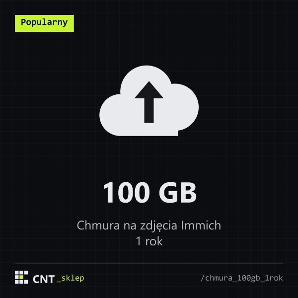 Przechowywanie zdjęć w chmurze - Pakiet 100GB - 1 rok