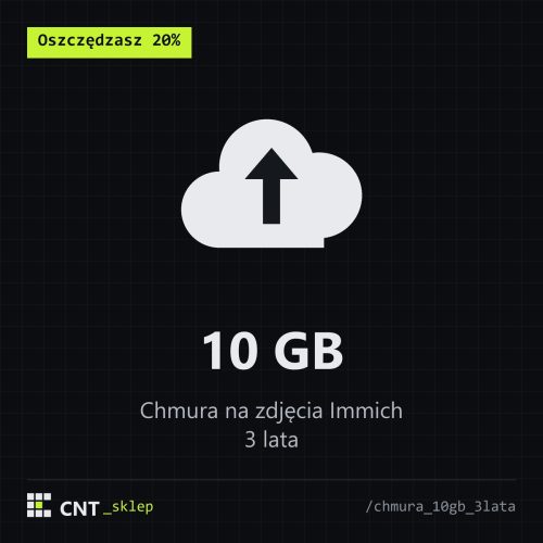 Przechowywanie zdjęć w chmurze - Pakiet 10GB - 3 lata Przechowywanie zdjęć w chmurze - Pakiet 10GB - 3 lata