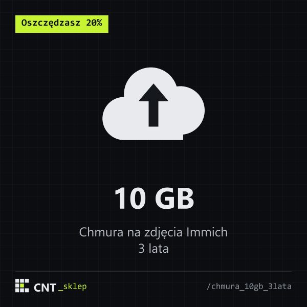 Przechowywanie zdjęć w chmurze - Pakiet 10GB - 3 lata