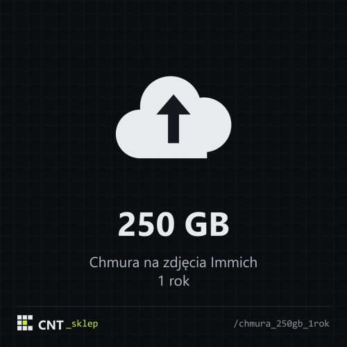 Przechowywanie zdjęć w chmurze - Pakiet 250GB - 1 rok Przechowywanie zdjęć w chmurze - Pakiet 250GB - 1 rok