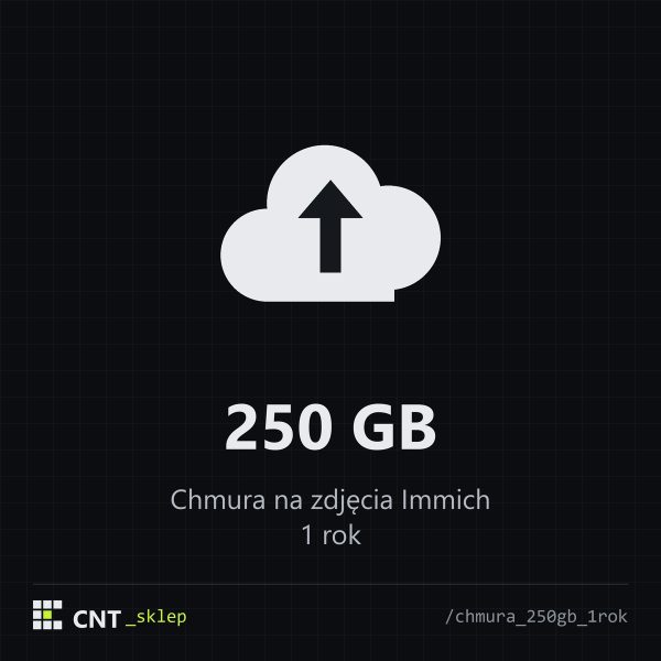 Przechowywanie zdjęć w chmurze - Pakiet 250GB - 1 rok