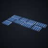 Gridfinity: podstawa do szuflady 565 x 405 mm (9 części + 44 klipsy) - wizualizacja 3D