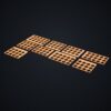 Gridfinity: podstawa do szuflady 565 x 405 mm (9 części + 44 klipsy) - Pomarańczowy - wizualizacja 3D