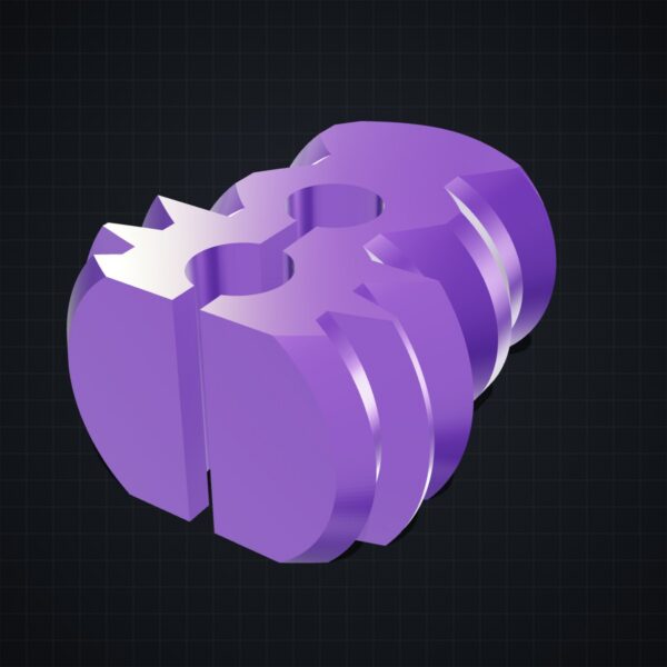 Multiboard: adapter mały gwint - klips - Silk fioletowy - wizualizacja 3D Multiboard: adapter mały gwint - klips - Silk fioletowy - wizualizacja 3D