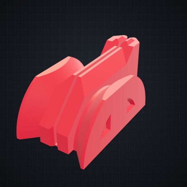 Multiboard: Fix Point na szynę 0,5 MU - Czerwony - wizualizacja 3D Multiboard: Fix Point na szynę 0,5 MU - Czerwony - wizualizacja 3D