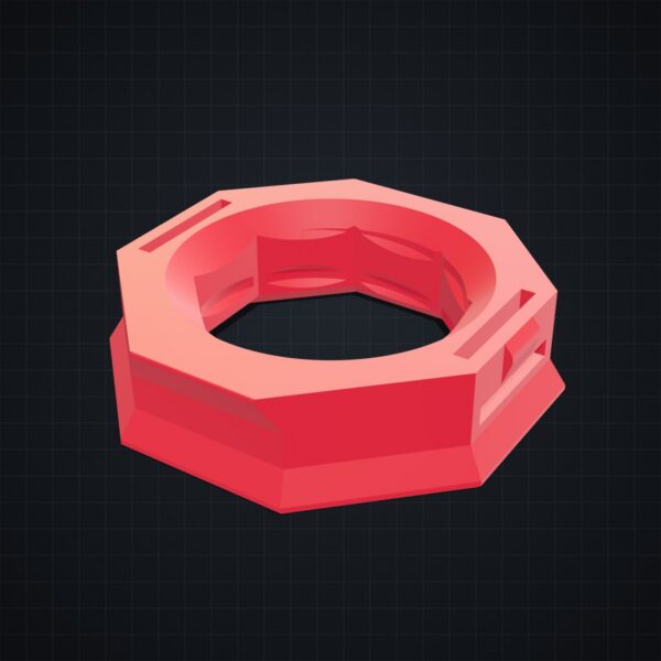 Multiboard: hak na średnie obciążenia (Flush Snap) - Czerwony - wizualizacja 3D