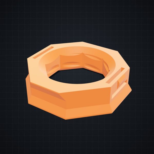 Multiboard: hak na średnie obciążenia (Flush Snap) - Pomarańczowy - wizualizacja 3D