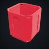 Multiboard: obudowa szuflady Multibin 1x1x1 - Czerwony - wizualizacja 3D