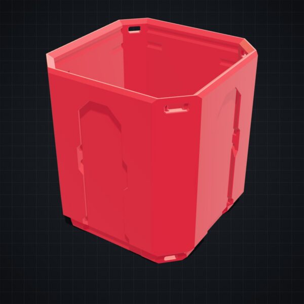 Multiboard: obudowa szuflady Multibin 1x1x1 - Czerwony - wizualizacja 3D