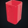 Multiboard: obudowa szuflady Multibin 1x1x1,5 - Czerwony - wizualizacja 3D