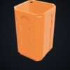 Multiboard: obudowa szuflady Multibin 1x1x1,5 - Pomarańczowy - wizualizacja 3D