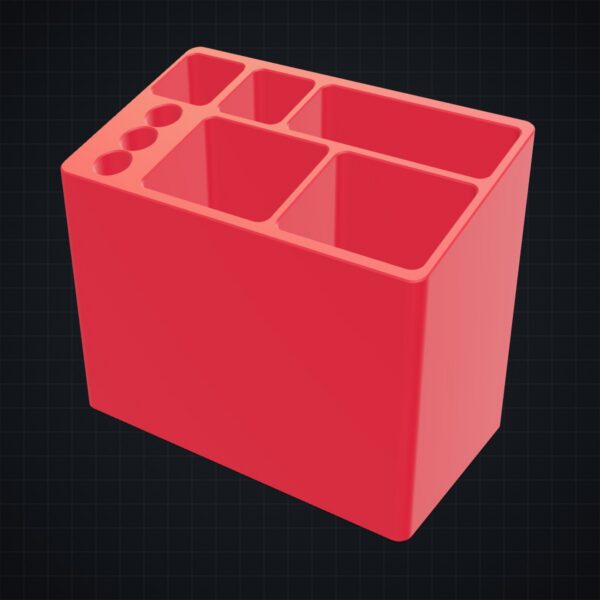 Multiboard: organizer na długopisy i części - Czerwony - wizualizacja 3D