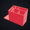 Multiboard: organizer na długopisy z tacką - Czerwony - wizualizacja 3D