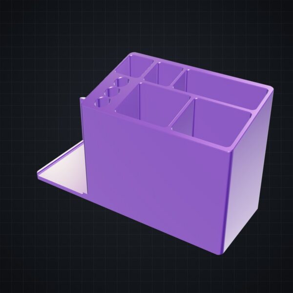 Multiboard: organizer na długopisy z tacką - Silk fioletowy - wizualizacja 3D