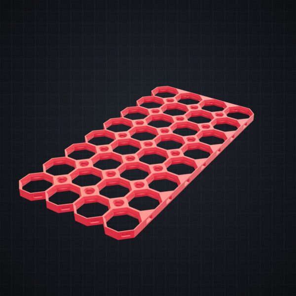 Multiboard: płyta 4x8 narożnik prawy górny - Czerwony - wizualizacja 3D Multiboard: płyta 4x8 narożnik prawy górny - Czerwony - wizualizacja 3D