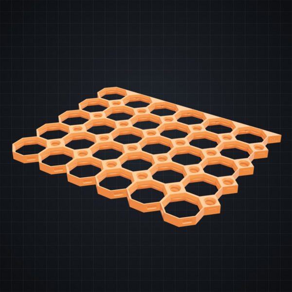 Multiboard: płyta 6x5 górna krawędź - Pomarańczowy - wizualizacja 3D