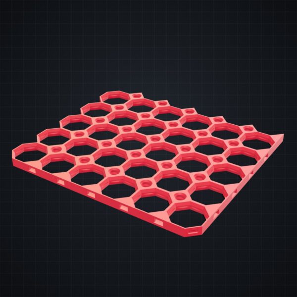 Multiboard: płyta 6x5 narożnik prawy dolny - Czerwony - wizualizacja 3D