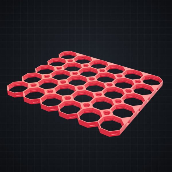 Multiboard: płyta 6x5 narożnik prawy górny - Czerwony - wizualizacja 3D Multiboard: płyta 6x5 narożnik prawy górny - Czerwony - wizualizacja 3D