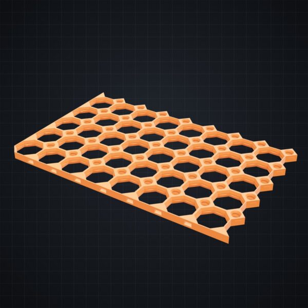 Multiboard: płyta 8x5 narożnik lewy dolny - Pomarańczowy - wizualizacja 3D