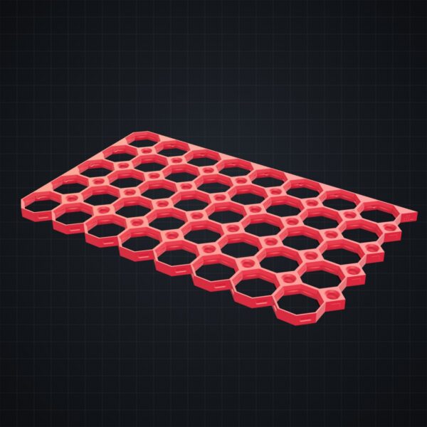 Multiboard: płyta 8x5 narożnik lewy górny - Czerwony - wizualizacja 3D Multiboard: płyta 8x5 narożnik lewy górny - Czerwony - wizualizacja 3D