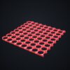 Multiboard: płyta 8x8 dolna krawędź - Czerwony - wizualizacja 3D Multiboard: płyta 8x8 dolna krawędź - Czerwony - wizualizacja 3D