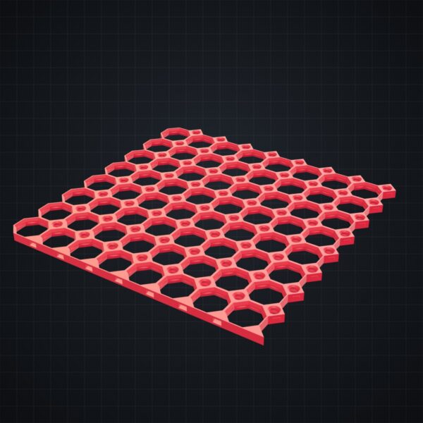 Multiboard: płyta 8x8 dolna krawędź - Czerwony - wizualizacja 3D Multiboard: płyta 8x8 dolna krawędź - Czerwony - wizualizacja 3D