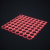 Multiboard: płyta 8x8 górna krawędź - Czerwony - wizualizacja 3D