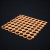 Multiboard: płyta 8x8 górna krawędź - Pomarańczowy - wizualizacja 3D