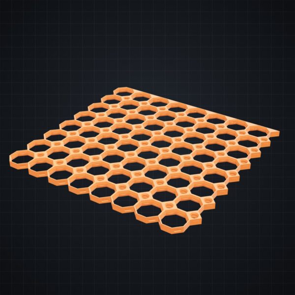 Multiboard: płyta 8x8 górna krawędź - Pomarańczowy - wizualizacja 3D