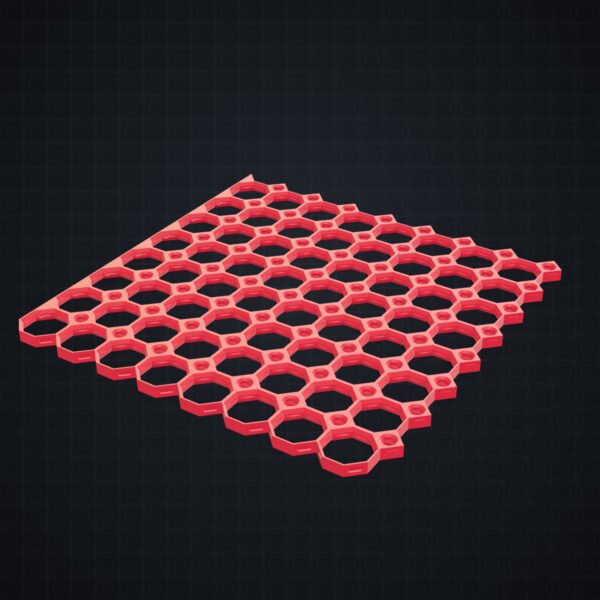 Multiboard: płyta 8x8 lewa krawędź - Czerwony - wizualizacja 3D Multiboard: płyta 8x8 lewa krawędź - Czerwony - wizualizacja 3D