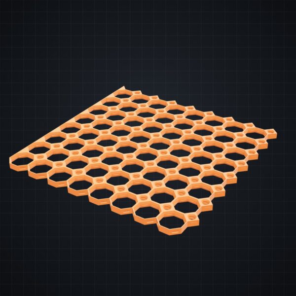 Multiboard: płyta 8x8 lewa krawędź - Pomarańczowy - wizualizacja 3D Multiboard: płyta 8x8 lewa krawędź - Pomarańczowy - wizualizacja 3D