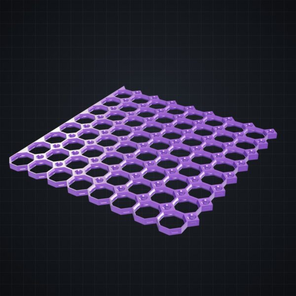 Multiboard: płyta 8x8 lewa krawędź - Silk fioletowy - wizualizacja 3D Multiboard: płyta 8x8 lewa krawędź - Silk fioletowy - wizualizacja 3D
