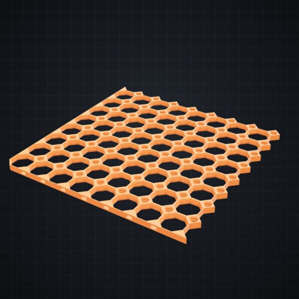 Multiboard: płyta 8x8 narożnik lewy dolny - Pomarańczowy - wizualizacja 3D