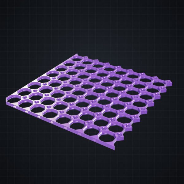 Multiboard: płyta 8x8 narożnik lewy dolny - Silk fioletowy - wizualizacja 3D
