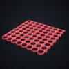 Multiboard: płyta 8x8 narożnik lewy górny - Czerwony - wizualizacja 3D