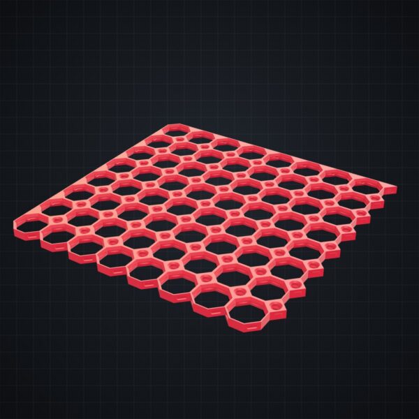 Multiboard: płyta 8x8 narożnik lewy górny - Czerwony - wizualizacja 3D