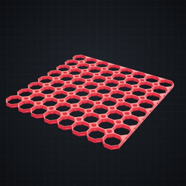 Multiboard: płyta 8x8 narożnik prawy górny - Czerwony - wizualizacja 3D Multiboard: płyta 8x8 narożnik prawy górny - Czerwony - wizualizacja 3D
