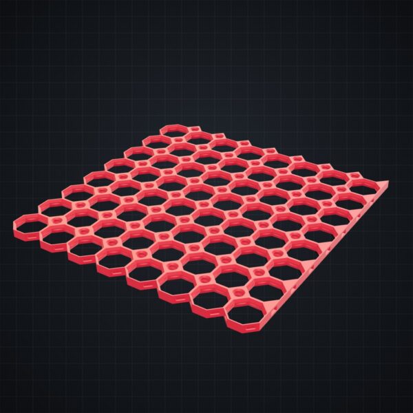 Multiboard: płyta 8x8 prawa krawędź - Czerwony - wizualizacja 3D Multiboard: płyta 8x8 prawa krawędź - Czerwony - wizualizacja 3D