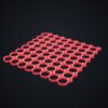 Multiboard: płyta 8x8 środkowa (łączona) - Czerwony - wizualizacja 3D Multiboard: płyta 8x8 środkowa (łączona) - Czerwony - wizualizacja 3D