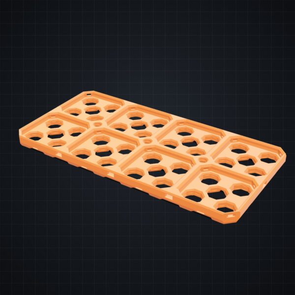 Multiboard: płyta bazowa Multibin 4x2 - Pomarańczowy - wizualizacja 3D Multiboard: płyta bazowa Multibin 4x2 - Pomarańczowy - wizualizacja 3D