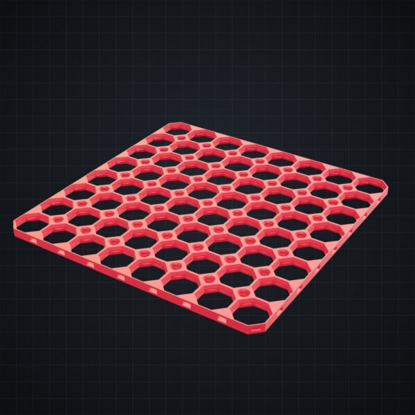 Multiboard: płyta ośmiokątna 8x8 - Czerwony - wizualizacja 3D Multiboard: płyta ośmiokątna 8x8 - Czerwony - wizualizacja 3D