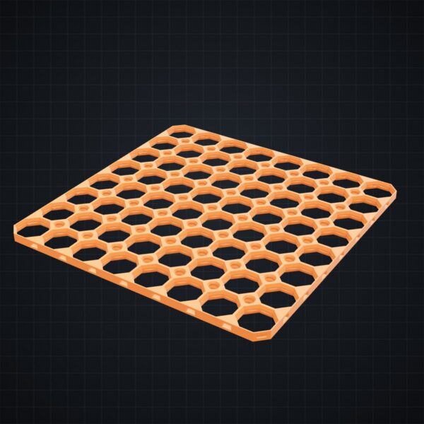 Multiboard: płyta ośmiokątna 8x8 - Pomarańczowy - wizualizacja 3D Multiboard: płyta ośmiokątna 8x8 - Pomarańczowy - wizualizacja 3D