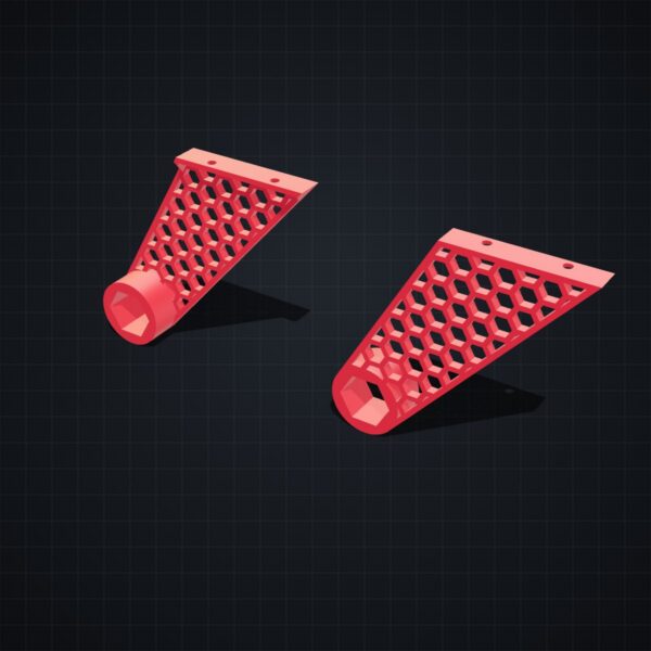 Multiboard: ścianki boczne z otworami (para) - Czerwony - wizualizacja 3D Multiboard: ścianki boczne z otworami (para) - Czerwony - wizualizacja 3D