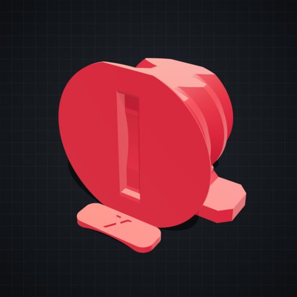 Multiboard: śruba blokująca (z podporami) - Czerwony - wizualizacja 3D Multiboard: śruba blokująca (z podporami) - Czerwony - wizualizacja 3D