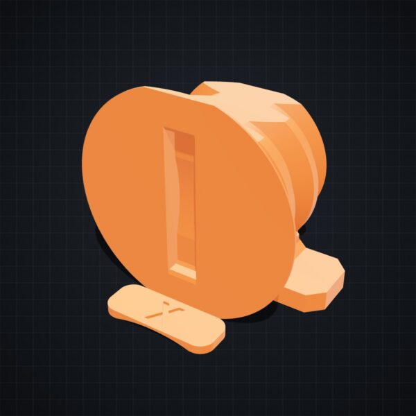 Multiboard: śruba blokująca (z podporami) - Pomarańczowy - wizualizacja 3D Multiboard: śruba blokująca (z podporami) - Pomarańczowy - wizualizacja 3D