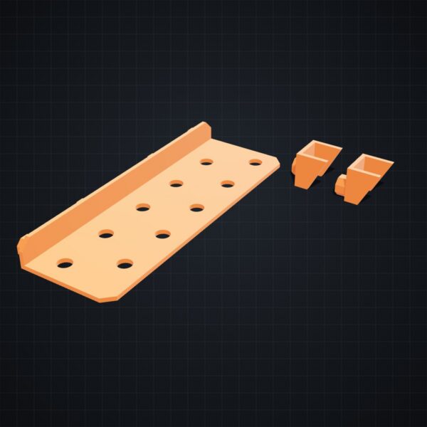 Multiboard: uchwyt na 10 wkrętaków z zastrzałami - Pomarańczowy - wizualizacja 3D Multiboard: uchwyt na 10 wkrętaków z zastrzałami - Pomarańczowy - wizualizacja 3D