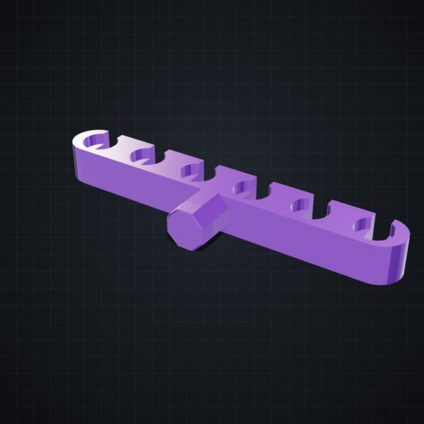Multiboard: uchwyt na 6 pilników (6 mm) - Silk fioletowy - wizualizacja 3D