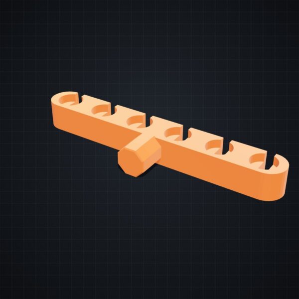 Multiboard: uchwyt na 6 pilników iglakowych - Pomarańczowy - wizualizacja 3D Multiboard: uchwyt na 6 pilników iglakowych - Pomarańczowy - wizualizacja 3D