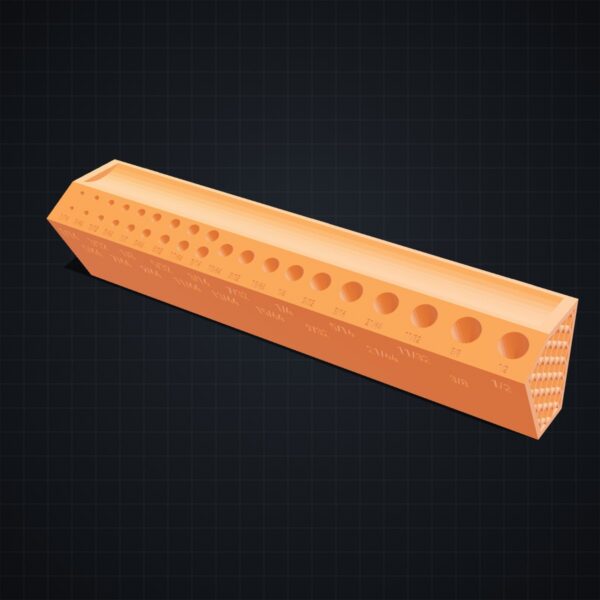 Multiboard: uchwyt na wiertła - Pomarańczowy - wizualizacja 3D Multiboard: uchwyt na wiertła - Pomarańczowy - wizualizacja 3D